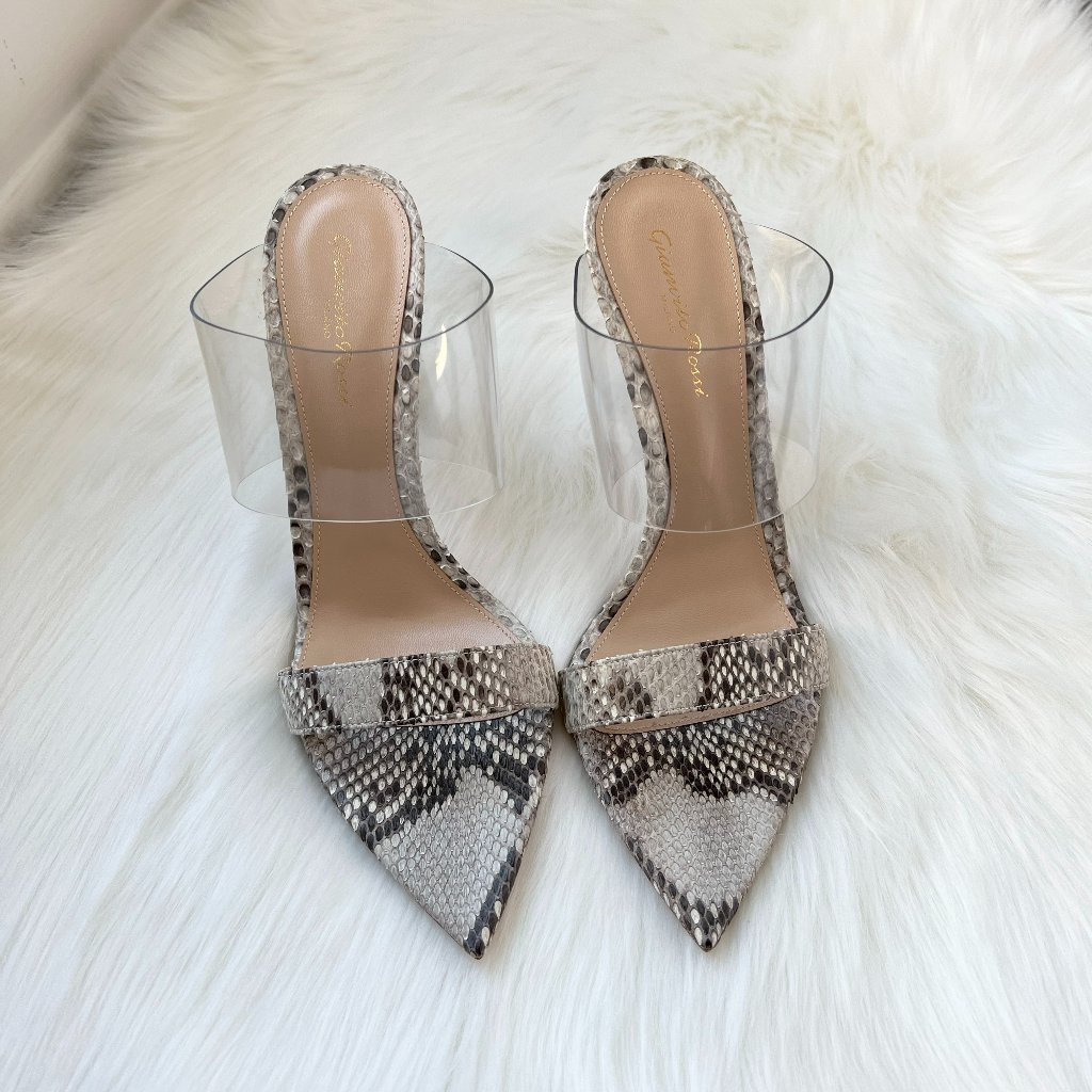 Gianvito Rossi Women's Pitone Wild Rock Heels Size 39.5